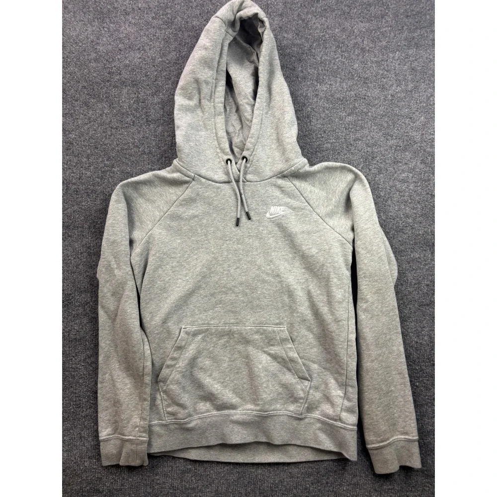Nike Hoodie Womens XS Gray Pullover Fleece Logo Sweatshirt
